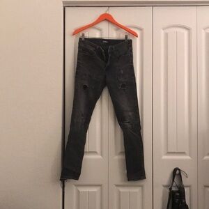 Men's Express Black Distressed Jeans